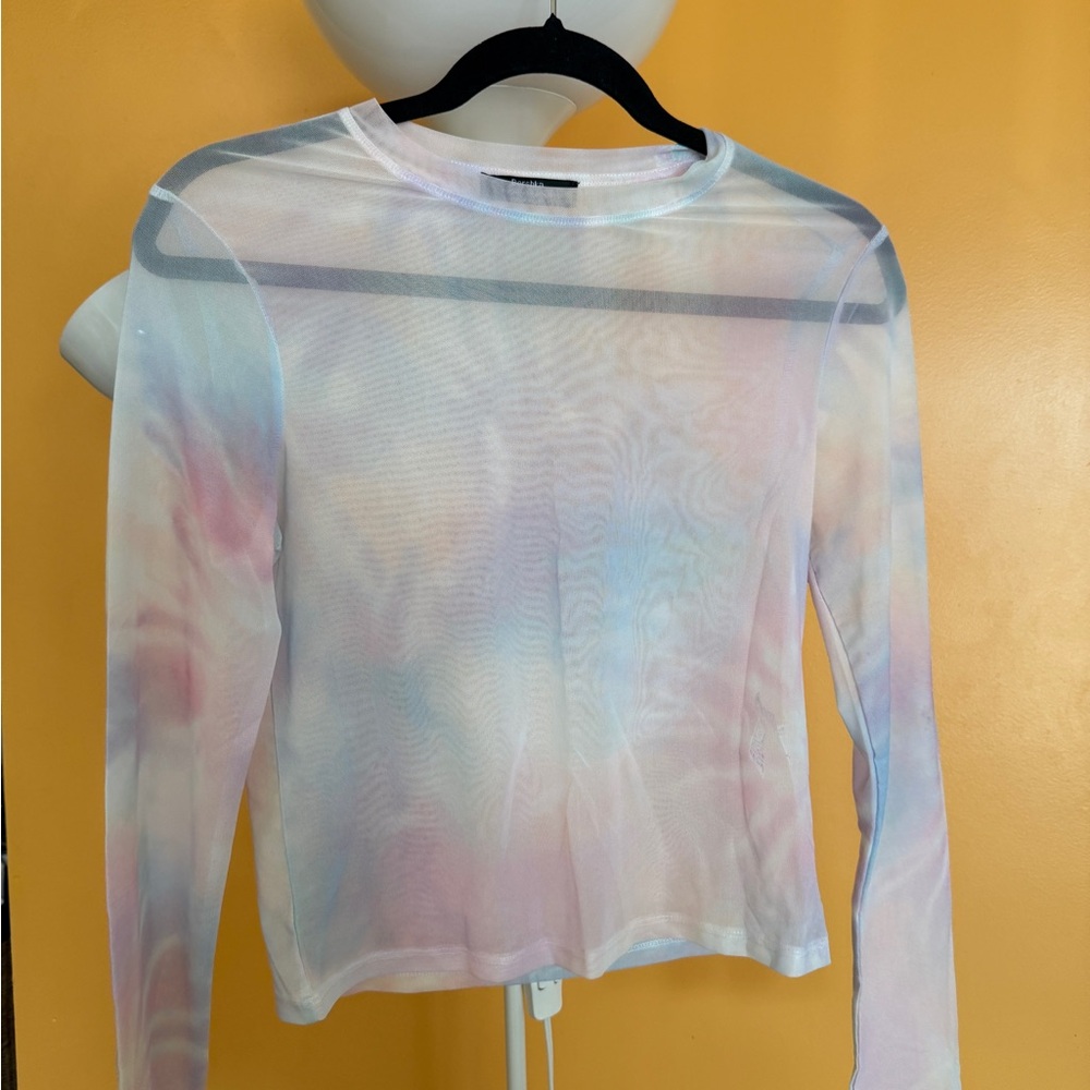 Bershka Tie-Dye Long Sleeve Top